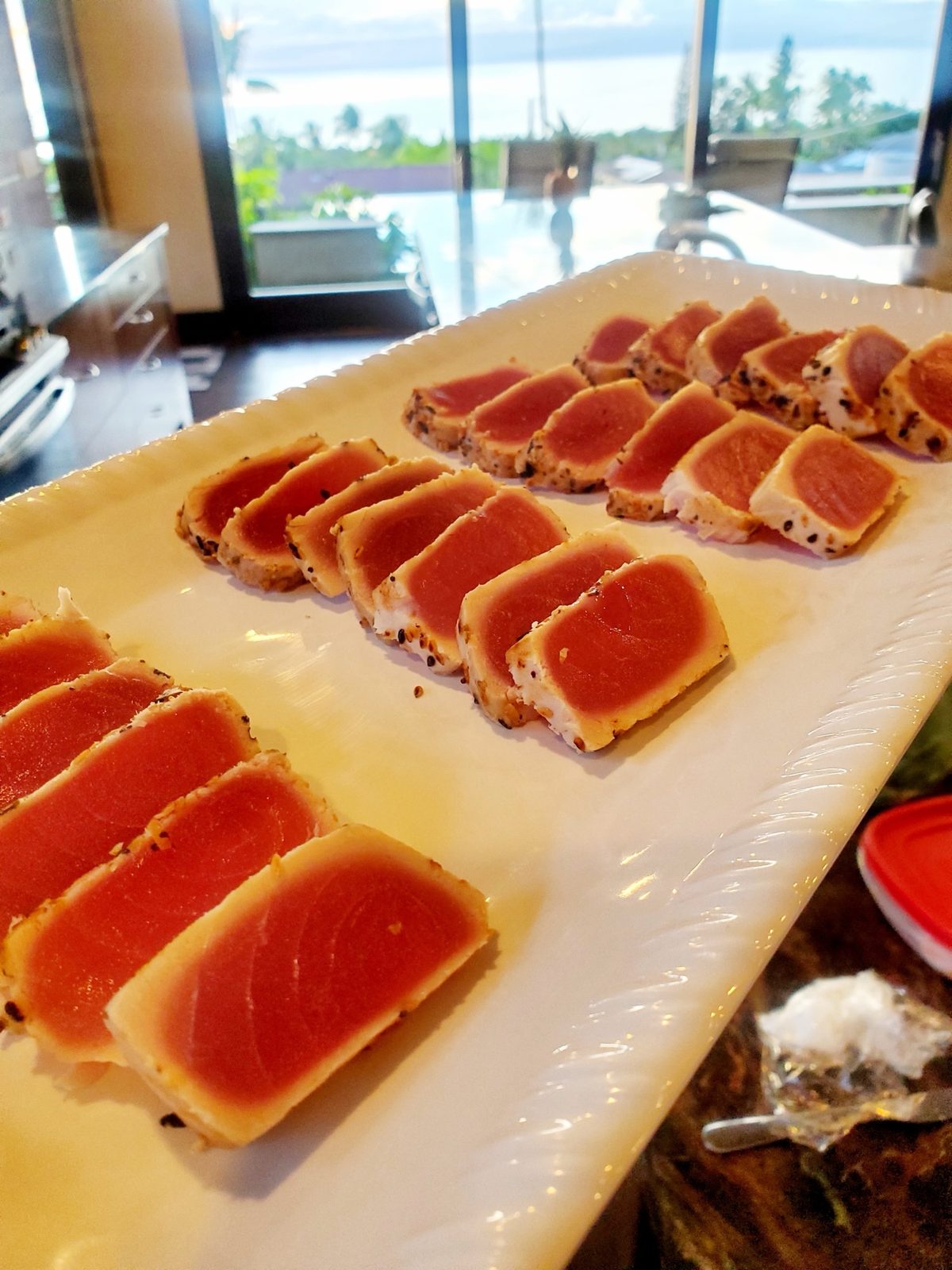 A platter of seared ahi