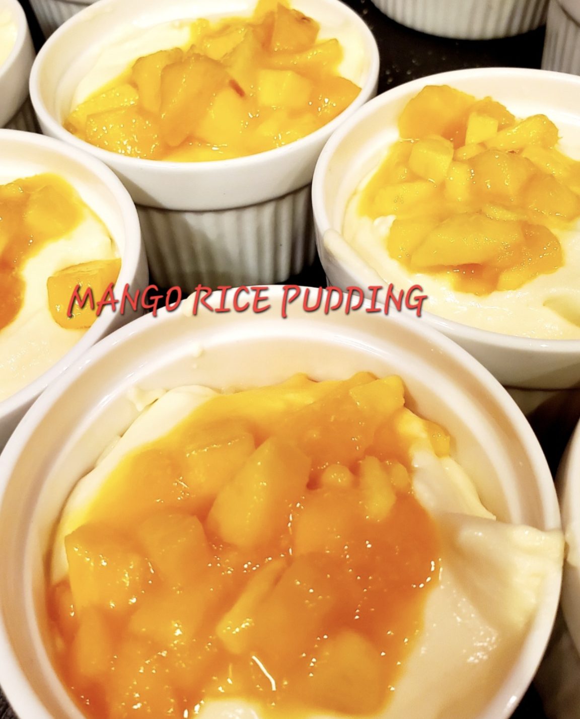 Mango rice pudding