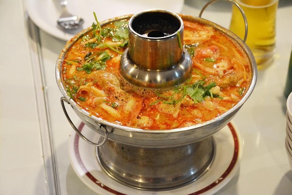 Thai spicy seafood soup